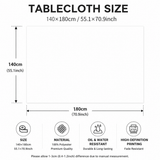 Christmas Waterproof Tablecloth (Christmas Collection Edition)140 x 180cm Festive Holiday Dining Table Cover Oil-Resistant Wipe Clean Christmas Home Decoration