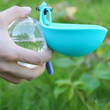 Pink Portable Pet Water Bottle with Foldable Drinking Bowl, 285ml Travel Dog Water Dispenser for Walking Hiking and Outdoor Adventures - Top-Down View
