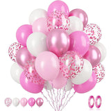 Pink 60PCS Balloon Set 12 Inch Thickened Party Balloons with Confetti Balloons for Birthday Wedding Baby Shower Decorations