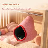 Pink Soft Cozy Hamster Bed Small Pet Sleeping Nest for Winter Guinea Pig, Hamster, Sugar Glider, Safe & Warm Hideaway - Front View