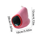 Pink Soft Cozy Hamster Bed Small Pet Sleeping Nest for Winter Guinea Pig, Hamster, Sugar Glider, Safe & Warm Hideaway - Rear View