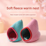 2-Pack (Pink+Blue) Hanging Hamster Cozy Nest Warm Fleece Bed for Winter Small Pet Sleep Hideaway - Side View