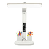 LED Desk Lamp with Digital Clock Temperature Display Pen Holder and Phone Stand Foldable Eye Caring Study Reading Light for Students Home Office - Top-Down View