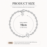 Silver North Star Crystal Charm Bracelet Lucky Star Chain Bracelet for Women Minimalist Celestial Jewellery - Top-Down View