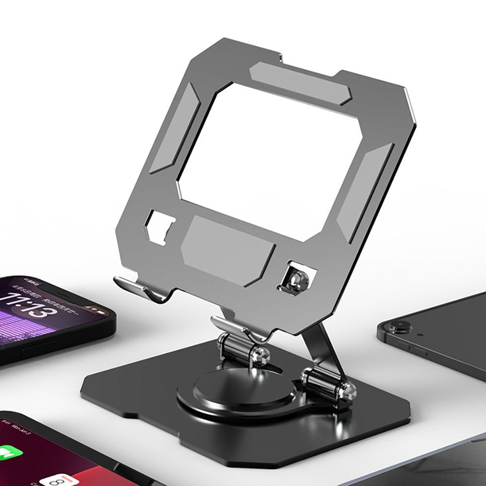 Study Focus Timer (Red) and Foldable Metal Tablet Stand (Black) Set, Mechanical Countdown Timer with Adjustable Aluminium Alloy Device Holder