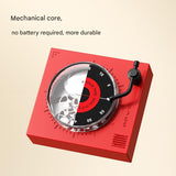 Red Record Player Mechanical Timer Magnet Timer for Study, Productivity and Time Management, Wind-Up Countdown Alarm, No Battery Required, Pomodoro Timer - Front View