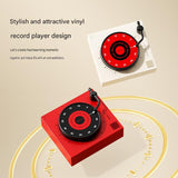 Red Record Player Mechanical Timer Magnet Timer for Study, Productivity and Time Management, Wind-Up Countdown Alarm, No Battery Required, Pomodoro Timer - 45-Degree Angle