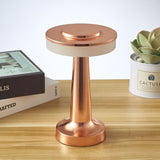 Bronze Rechargeable UFO Table Lamp Touch Control LED Bedside Night Light, Cordless Mushroom Desk Lamp for Bedroom Living Room Restaurant Bar Camping - Front View