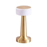 Gold Rechargeable Acrylic Shade UFO Table Lamp Touch Control LED Bedside Night Light, Cordless Ambient Desk Lamp for Bedroom Living Room Camping