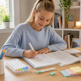 Pastel Dual Tip Highlighter Pen Set 5 Colours with Storage Case, Macaron Mildliner Marker Pens for Study Notes Journaling Planning and Office Use - Side View