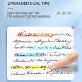 Pastel Dual Tip Highlighter Pen Set 5 Colours with Storage Case, Macaron Mildliner Marker Pens for Study Notes Journaling Planning and Office Use - 45-Degree Angle