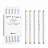 Pastel Dual Tip Highlighter Pen Set 5 Colours with Storage Case, Macaron Mildliner Marker Pens for Study Notes Journaling Planning and Office Use - Rear View