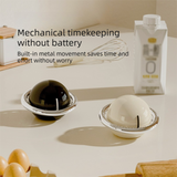 Black Retro Planet Mechanical Kitchen Timer Magnetic Countdown Clock Battery-Free Metal Core Loud Alarm for Cooking Study