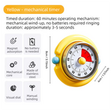 Macaron Pastel Dual-Tip Highlighter & Magnetic Mechanical Timer(Yellow) Set - Visual Time Management for Study, Cooking & Productivity - Top-Down View