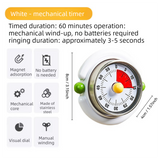 Macaron Pastel Dual-Tip Highlighter & Magnetic Mechanical Timer(White) Set - Visual Time Management for Study, Cooking & Productivity - Side View