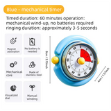 Macaron Pastel Dual-Tip Highlighter & Magnetic Mechanical Timer(Blue) Set - Visual Time Management for Study, Cooking & Productivity