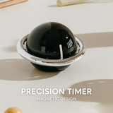 Black 3-in-1 Focus & Productivity Set: Magnetic Mechanical Timer, Noise-Reducing Earplugs & Rechargeable Clip-On LED Reading Light - Top-Down View