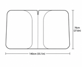 Car windshield sun visor, 55.1 x 27.6 inches, foldable windshield sun visor, UV protection, heat insulation, titanium silver sun visor cover. - Extra Image