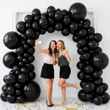 140PCS Black Balloon Garland Kit Latex Balloon Arch Set for Birthday Wedding Party Decoration Black Party Balloon Arch Kit with Multiple Sizes - Top-Down View