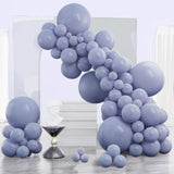 140PCS Grayish blue Balloon Garland Kit Latex Balloon Arch Set for Birthday Wedding Party Decoration Grayish blue Party Balloon Arch Kit with Multiple Sizes - Front View