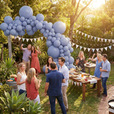 140PCS Grayish blue Balloon Garland Kit Latex Balloon Arch Set for Birthday Wedding Party Decoration Grayish blue Party Balloon Arch Kit with Multiple Sizes - Side View