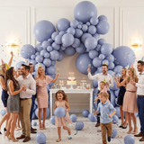 140PCS Grayish blue Balloon Garland Kit Latex Balloon Arch Set for Birthday Wedding Party Decoration Grayish blue Party Balloon Arch Kit with Multiple Sizes - Top-Down View