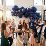 140PCS Dark blue Balloon Garland Kit Latex Balloon Arch Set for Birthday Wedding Party Decoration Dark blue Party Balloon Arch Kit with Multiple Sizes - Front View