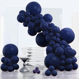 140PCS Dark blue Balloon Garland Kit Latex Balloon Arch Set for Birthday Wedding Party Decoration Dark blue Party Balloon Arch Kit with Multiple Sizes - Top-Down View