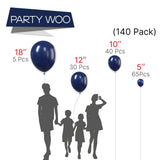 140PCS Dark blue Balloon Garland Kit Latex Balloon Arch Set for Birthday Wedding Party Decoration Dark blue Party Balloon Arch Kit with Multiple Sizes - 45-Degree Angle