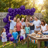 140PCS Deep purple Balloon Garland Kit Latex Balloon Arch Set for Birthday Wedding Party Decoration Deep purple Party Balloon Arch Kit with Multiple Sizes - Front View