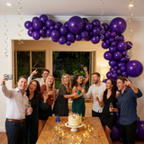 140PCS Deep purple Balloon Garland Kit Latex Balloon Arch Set for Birthday Wedding Party Decoration Deep purple Party Balloon Arch Kit with Multiple Sizes - Side View