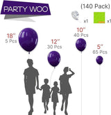 140PCS Deep purple Balloon Garland Kit Latex Balloon Arch Set for Birthday Wedding Party Decoration Deep purple Party Balloon Arch Kit with Multiple Sizes - 45-Degree Angle