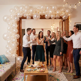 140PCS Transparent Balloon Garland Kit Latex Balloon Arch Set for Birthday Wedding Party Decoration Transparent Party Balloon Arch Kit with Multiple Sizes - Front View