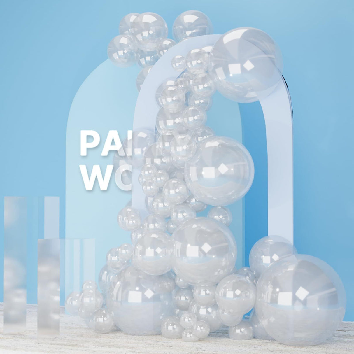 140PCS Transparent Balloon Garland Kit Latex Balloon Arch Set for Birthday Wedding Party Decoration Transparent Party Balloon Arch Kit with Multiple Sizes