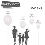 140PCS Transparent Balloon Garland Kit Latex Balloon Arch Set for Birthday Wedding Party Decoration Transparent Party Balloon Arch Kit with Multiple Sizes