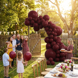 140PCS Wine red Balloon Garland Kit Latex Balloon Arch Set for Birthday Wedding Party Decoration Wine red Party Balloon Arch Kit with Multiple Sizes