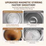 White Electric Self Stirring Mug with Temperature Display Type-C Rechargeable Insulated Coffee Mixing Cup Portable Magnetic Stirring Mug for Coffee Milk Protein Shake Home Office Use - Top-Down View