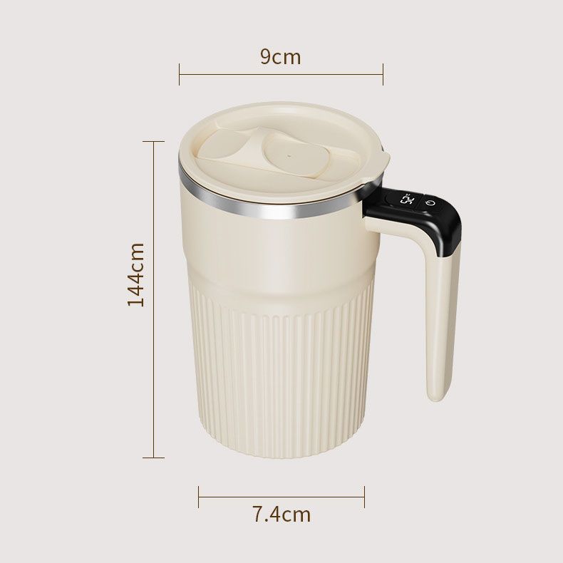 Green Electric Self Stirring Mug with Temperature Display Type-C Rechargeable Insulated Coffee Mixing Cup Portable Magnetic Stirring Mug for Coffee Milk Protein Shake Home Office Use