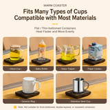 Pink Coffee Mug Warmer Set with Glass Mug and Lid USB Powered 13W Constant Temperature Heating Coaster Approx 45C for Office Home Gift Use - Top-Down View