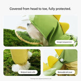 Blue Dog Raincoat Dinosaur Hooded Waterproof Jacket 5XL Size with Leash Hole Removable Tail Cover Full Body Coverage Pet Rain Coat for Outdoor Walking Large Dogs - Side View