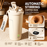 Automatic Stirring Coffee Mug 400ml USB Rechargeable Magnetic Mixing Tumbler with Smart Temperature Display Splash Resistant Lid Portable Coffee Cup for Home Office Travel Gym