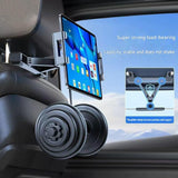 360° Rotating Car Back Seat Tablet & Phone Holder – Adjustable Headrest Mount for 4.7–12.9 Inch Devices, Universal Car Rear Entertainment Stand - Top-Down View