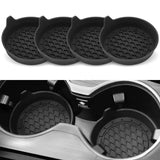 4 Pack Silicone Car Cup Holder Coaster Set – Anti-Slip Heat Resistant Car Cup Mats, Universal Car Interior Drink Pad Accessories - Front View