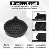 4 Pack Silicone Car Cup Holder Coaster Set – Anti-Slip Heat Resistant Car Cup Mats, Universal Car Interior Drink Pad Accessories - Top-Down View