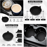 950ml Insulated Stainless Steel Bottle with 4PCS Silicone Anti-Slip Car Cup Coasters – Leakproof Travel Drink Set for Car & Home Use - Top-Down View