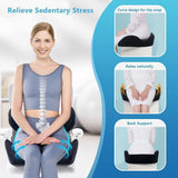 Memory Foam Seat Cushion & Lumbar Support Pillow Set – Ergonomic Office Chair & Car Seat Pad for Lower Back Pain Relief, Hip & Back Comfort - Side View