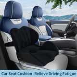 Memory Foam Seat Cushion & Lumbar Support Pillow Set – Ergonomic Office Chair & Car Seat Pad for Lower Back Pain Relief, Hip & Back Comfort - Rear View