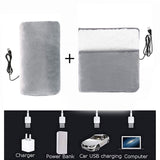 USB Heated Hand Warmer Bag & Foot Warmer Pad Combo Set – Electric Plush Heating Cushion for Home, Office & Travel - Side View