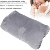USB Heated Plush Hand Warmer Bag – Electric Rechargeable Warm Hand Cushion, Soft Winter Heating Hand Muff, Portable USB Warm Hand Pad - Front View