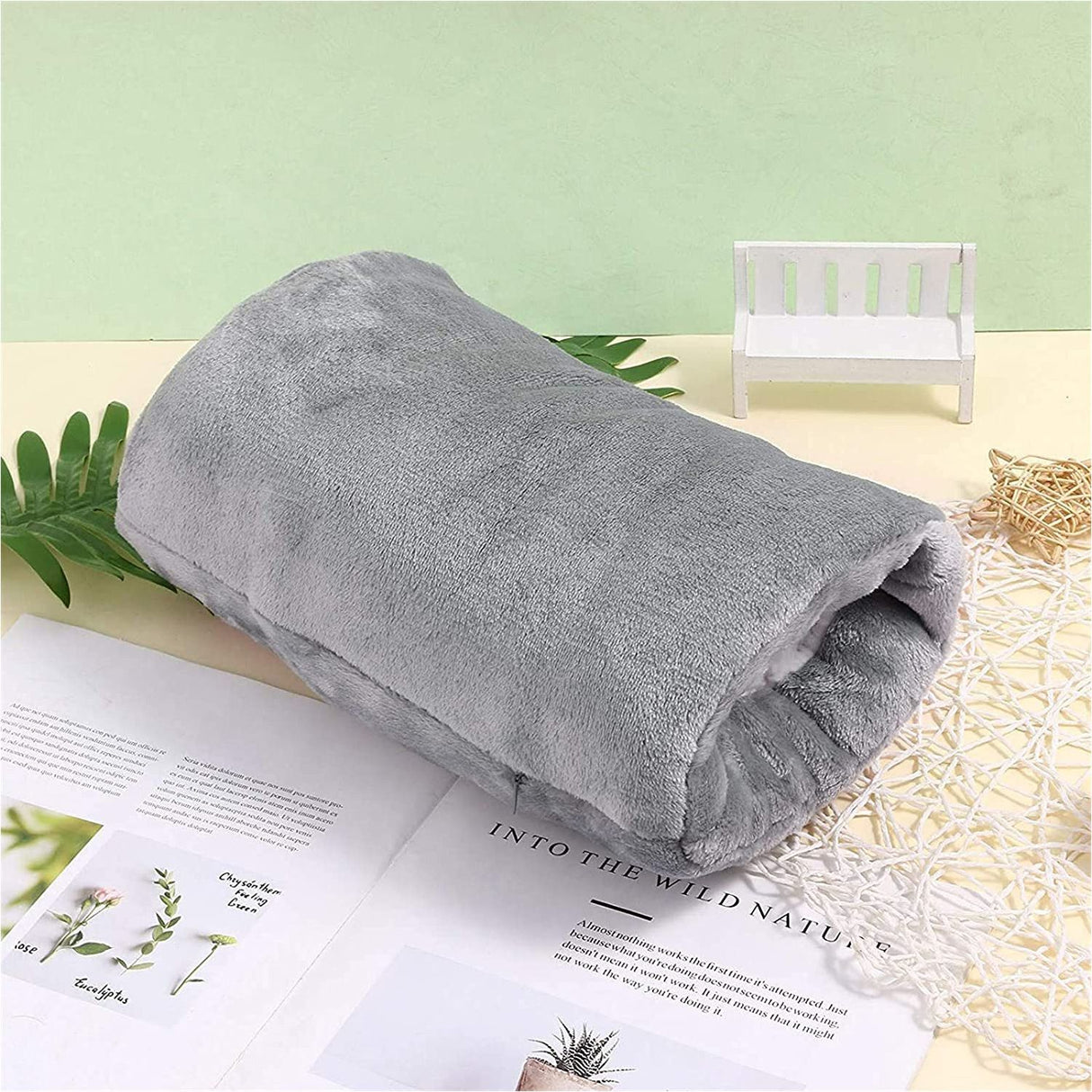 USB Heated Plush Hand Warmer Bag – Electric Rechargeable Warm Hand Cushion, Soft Winter Heating Hand Muff, Portable USB Warm Hand Pad